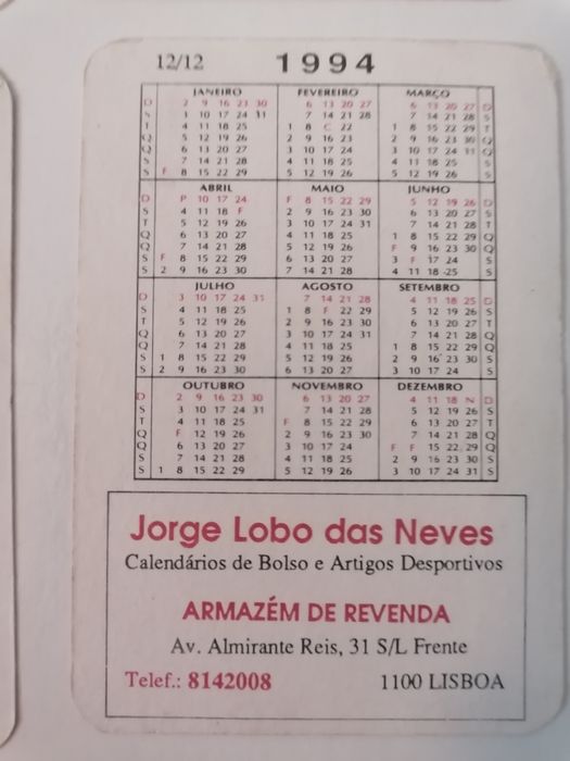 Colecção compl numerada de 12 calendários 1994 cartazes de filmes