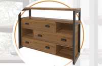 Komoda z szufladami regał drewniany dębowy w stylu loftowym - ZOV loft