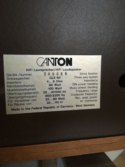 Canton GLE 60 monitory kolumny vintage
