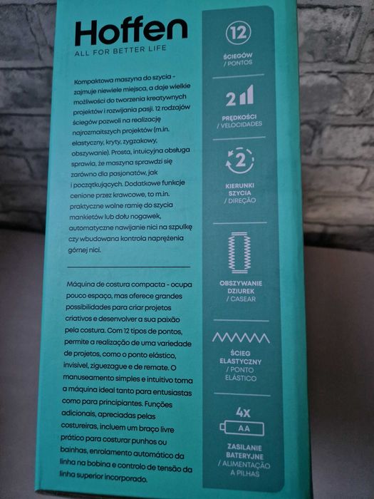 Maszyna do szycia HOFFEN UFR-705 12 ściegów