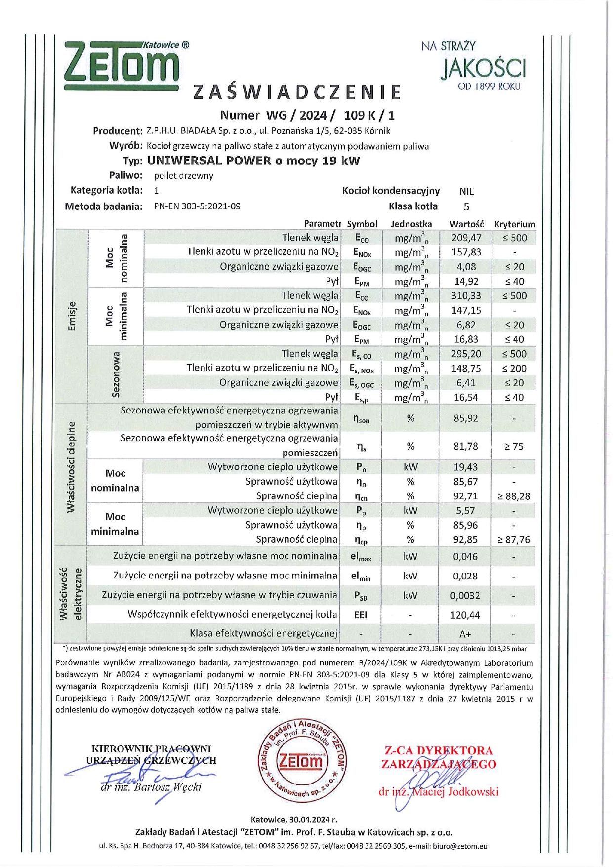 Kocioł, Piec - pellet, drewno, ekogroszek. Uniwersal Power 19 kW.