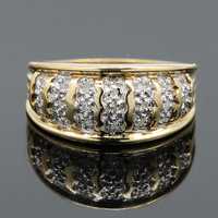 Złoty pierścionek z diamentami obrączka