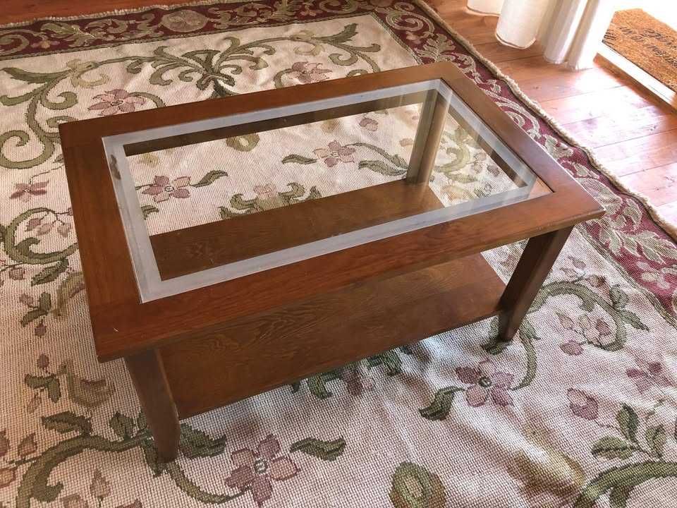 Mesa de café de sala em vidro biselado, medidas nas fotos