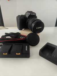 Canon 250D + 2 lentes (kit e 50mm) + 2 baterias e carregador como nova