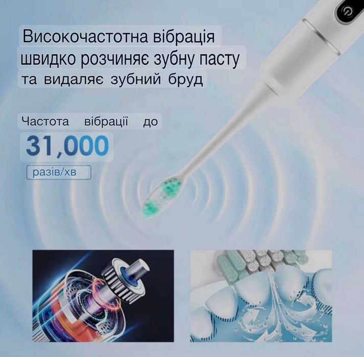 Електричний очищувач зубів 6режимна щітка для видалення зубного каменю