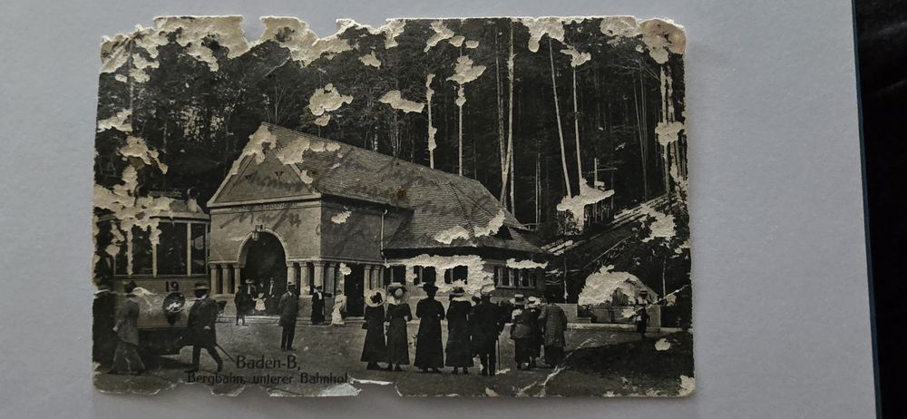 Stara pocztówka BADEN-BADEN Kolejka Bergbahn 1916 r.
