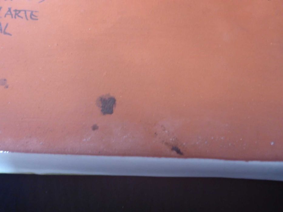 Travessa com asas barro vitrificado pintado á mão tons verdes VINTAGE