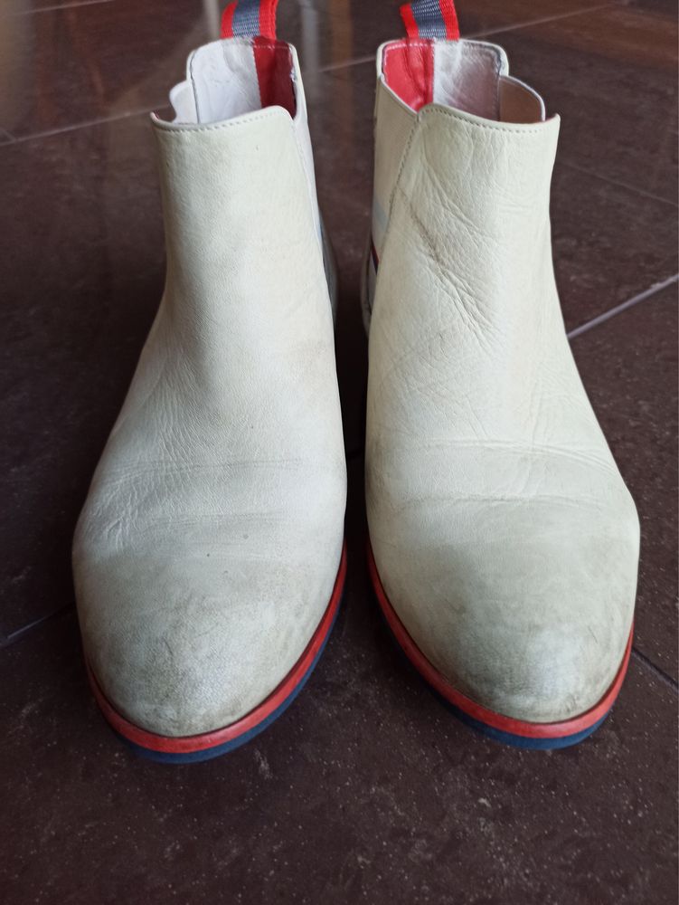 Beżowe kremowe buty Badura 36 botki sztyblety skórzane