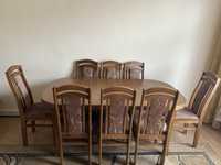 Stół rozkladany z 8 krzeslami