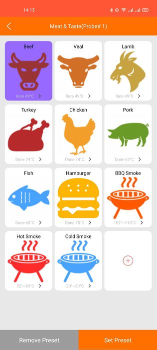 Умный Bluetooth термометр-градусник 6 щупов для мяса/гриля/духовки/BBQ
