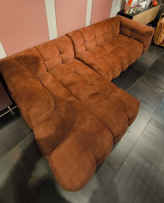 Sofa narożna MICHELE kolor rudy kasztan