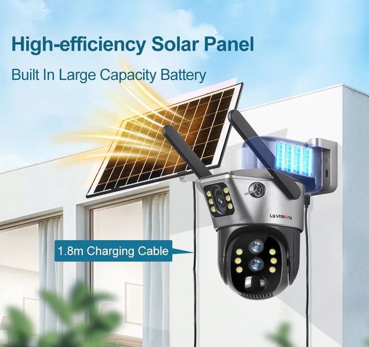 Вулична автономна камера відеоспостереження Vision V380pro 4K4GSim 8Mp