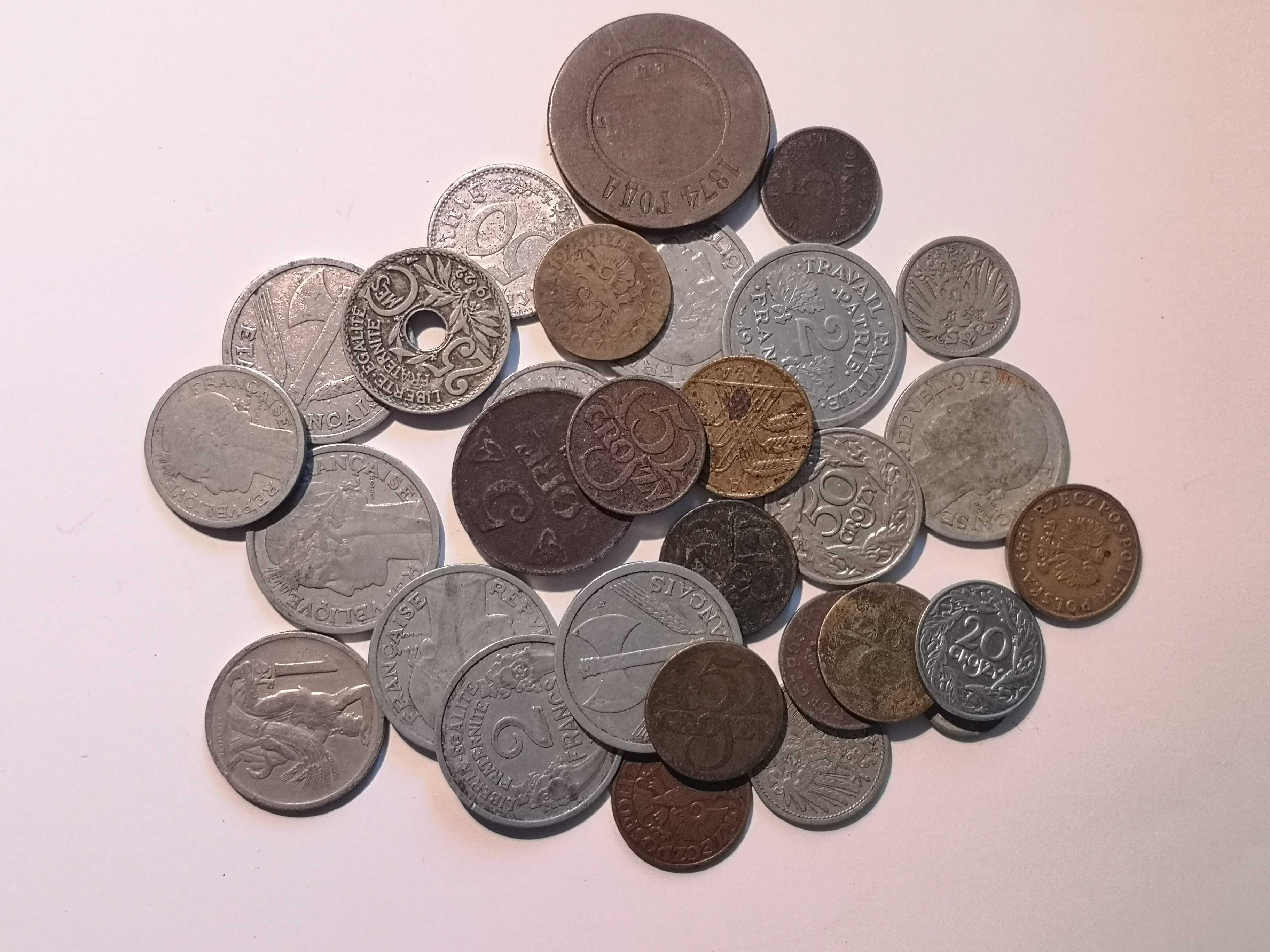 Zestaw przedwojennych monet  / II RP  plus Europa /  29 sztuk .