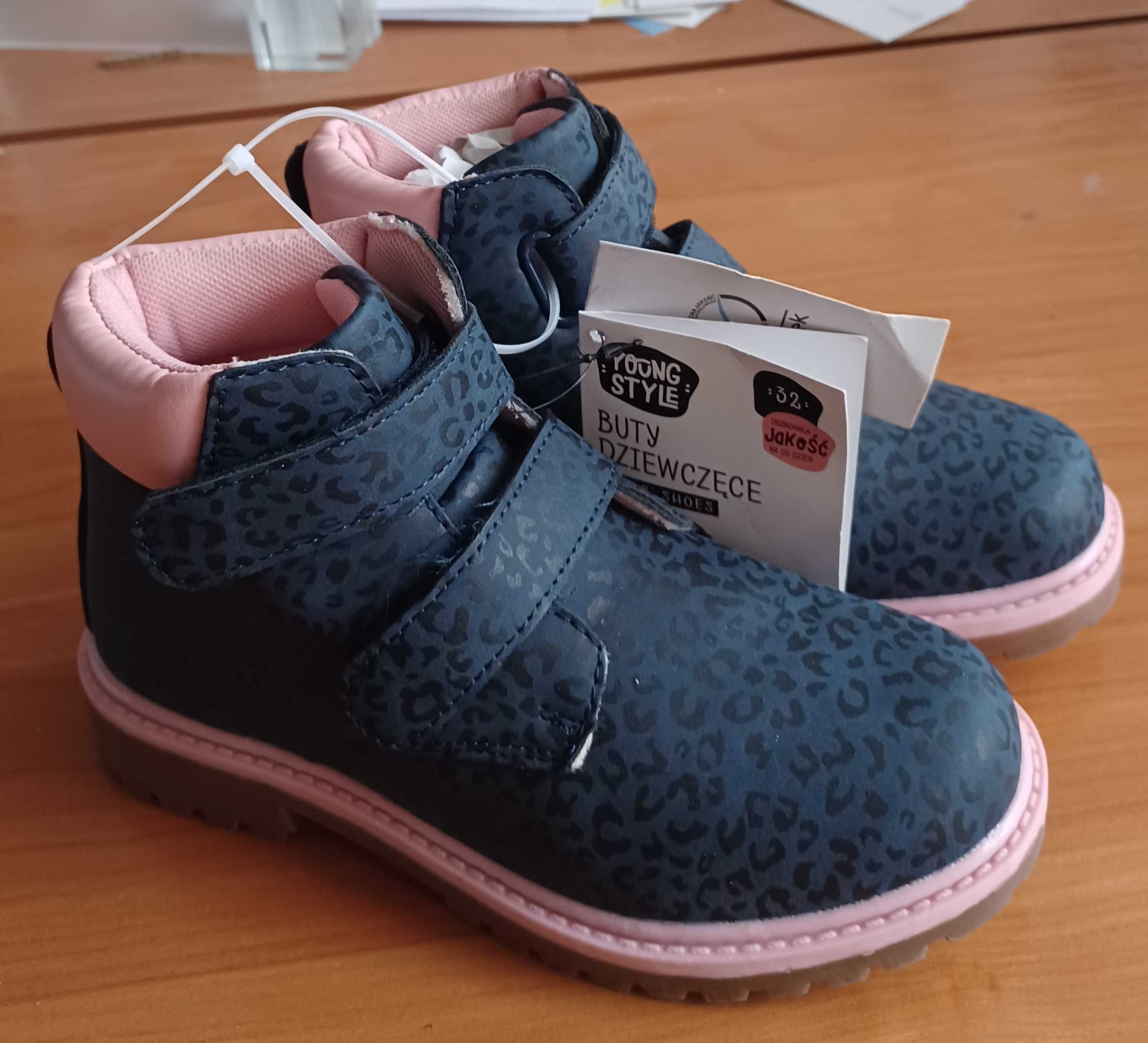 Nowe Buty kozaczki botki dziewczęce Young Style jesień wiosna 32