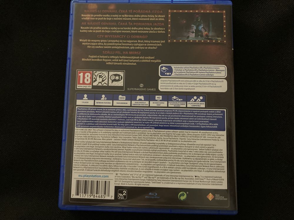 Gra Until Dawn: Rush of Blood VR na PlayStation PSVR 4 i 5