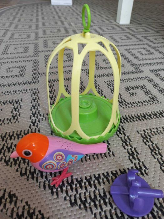 Птичка поющая с клеткой, интерактивная игрушка