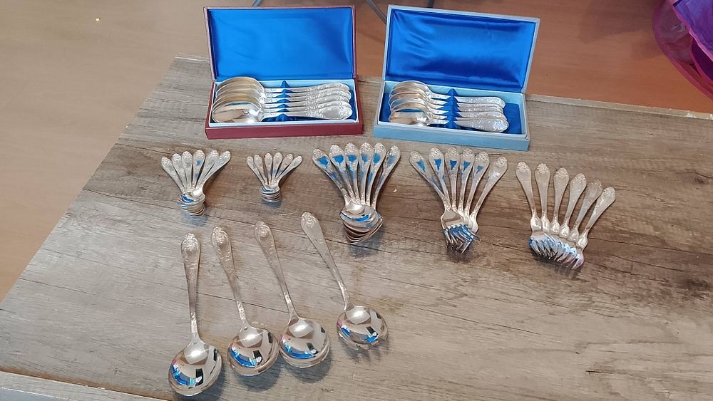 Duży zestaw sztućce rosyjskie CCCP stan piękny