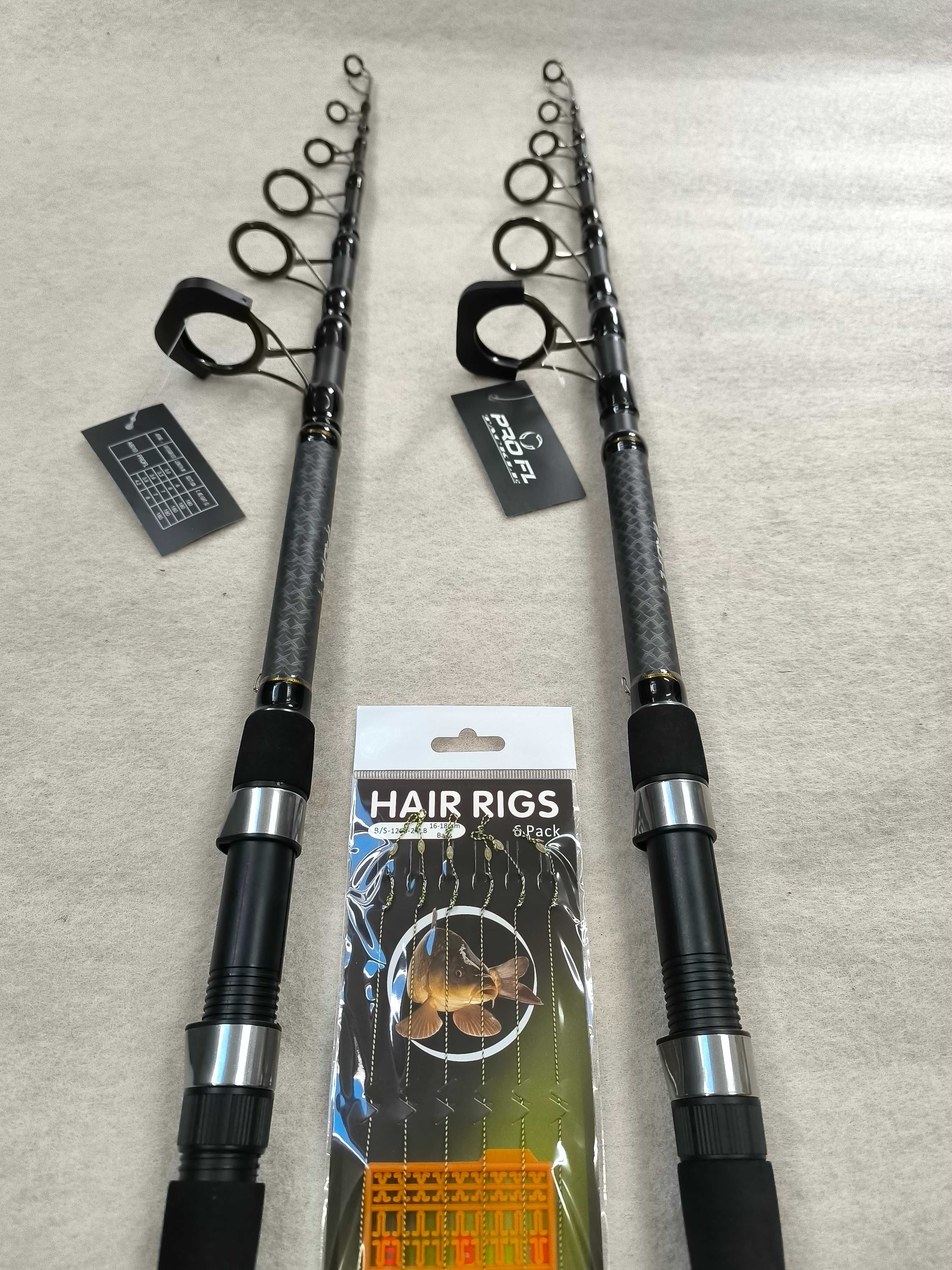 Zestaw 2x Wędka telecarp 3.6m + Przypony Karpiowe
