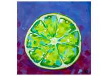 18 Obraz ręcznie malowany owoc Limonka idealny na prezent 20 x 20 cm