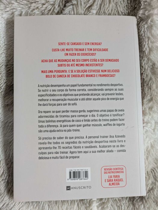 Livro "Comer para treinar de melhor", de Ana Azevedo