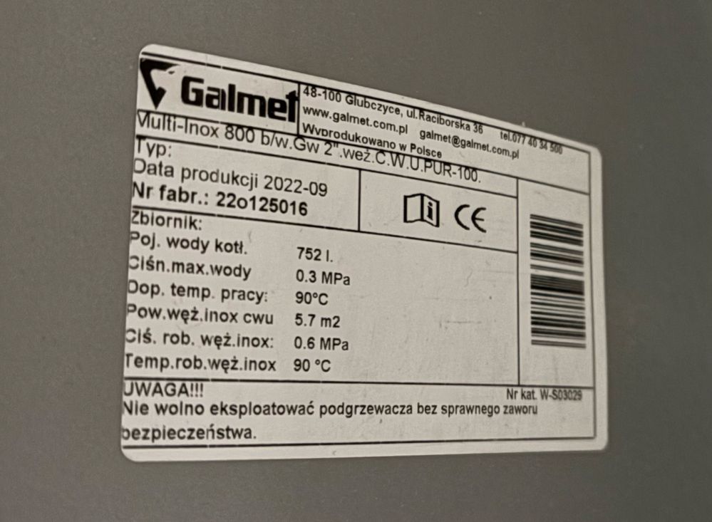 zbiornik akumulacyjny Galmet Multi-Inox