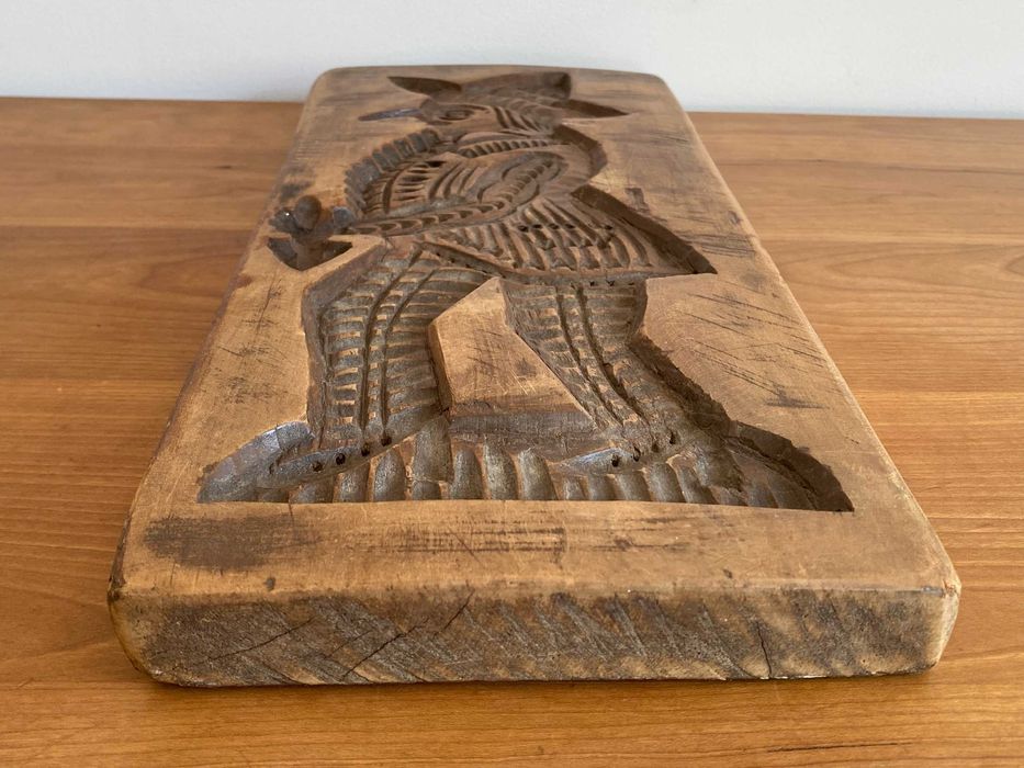 Stara Duża Drewniana Forma do Pierników Wypieków