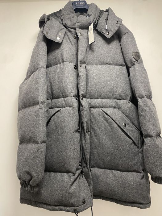 Polo Ralph Lauren kurtka puchowa wełniana kolor szary zimowa