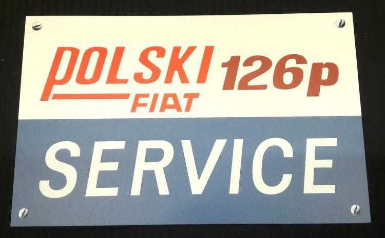 Tablica PRL Polski Fiat 126p Service maluch pcv