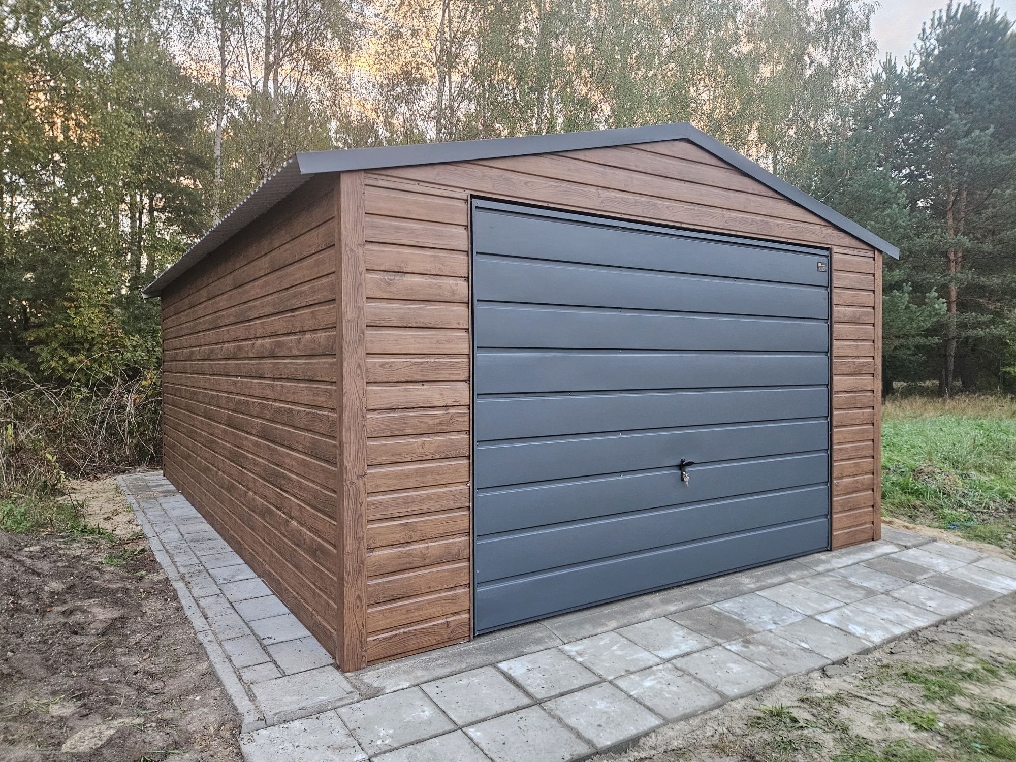 4x6 POD Garaże Blaszane Garaż Blaszany Blaszak Blaszaki orzech Poziom