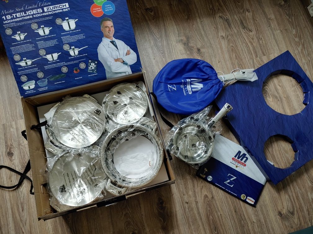 Nowy zestaw garnków Millerhaus Pro-Line MH-9001 19 elementów