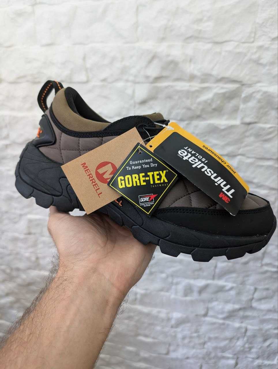Зимові Чоловічі Кросівки Merrell Moc Brown Haki (Флис) 43-46