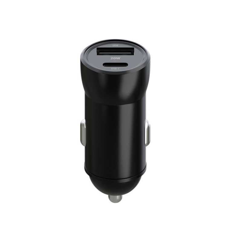 Carregador Isqueiro Duplo USB-C + USB-A 20W