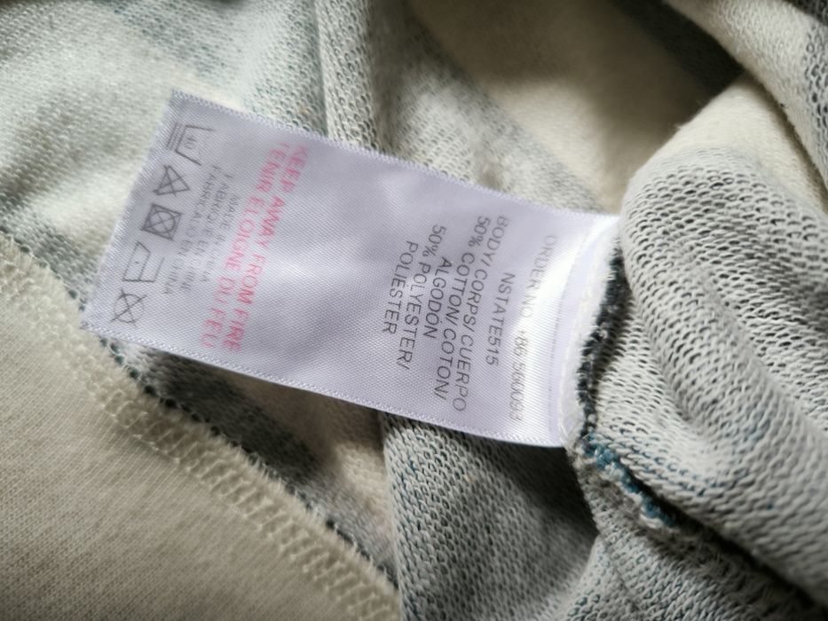 Nanny State bluza męska w paski S biała niebieska