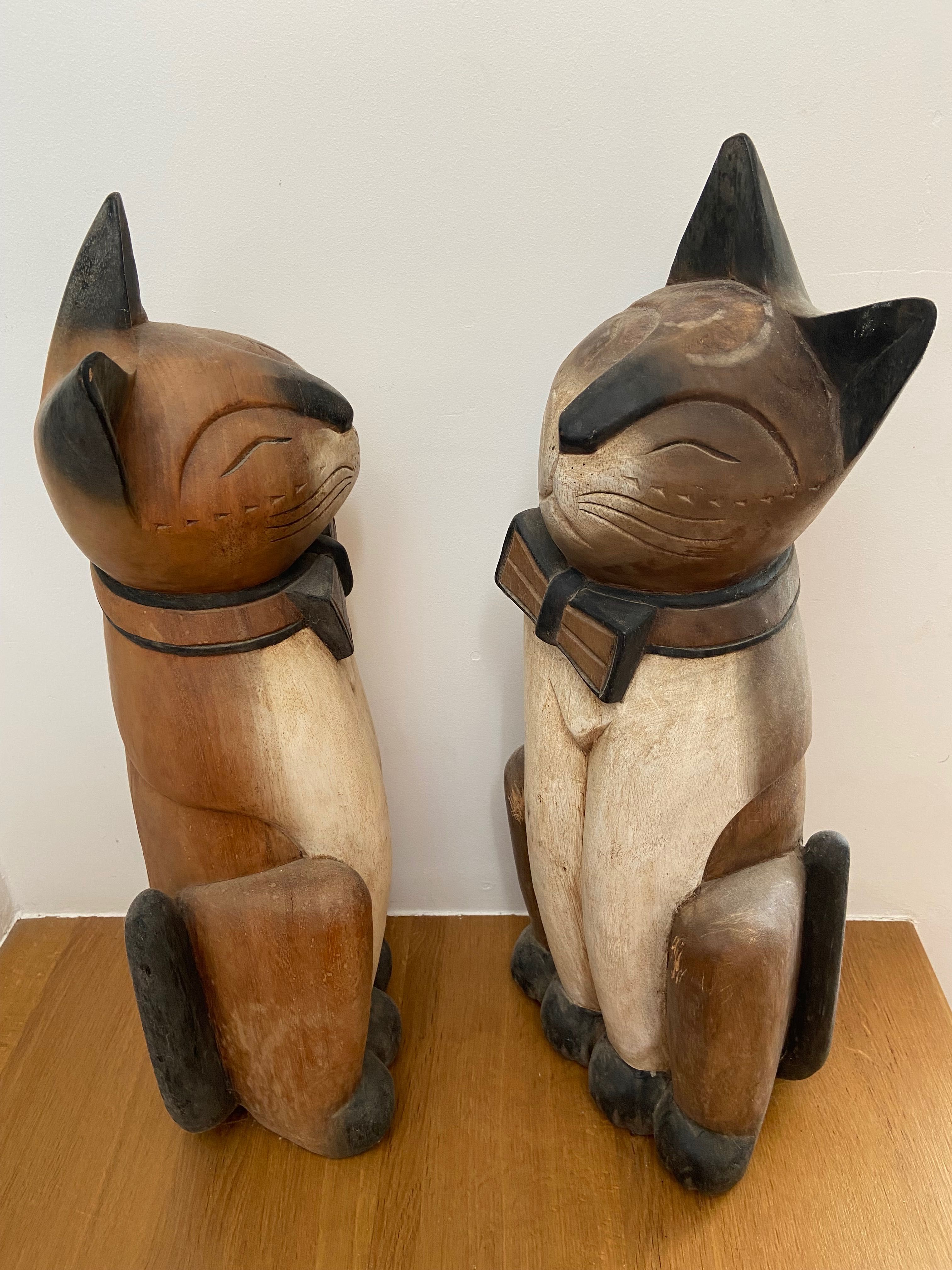 Grande imagem escultura gatos decoração