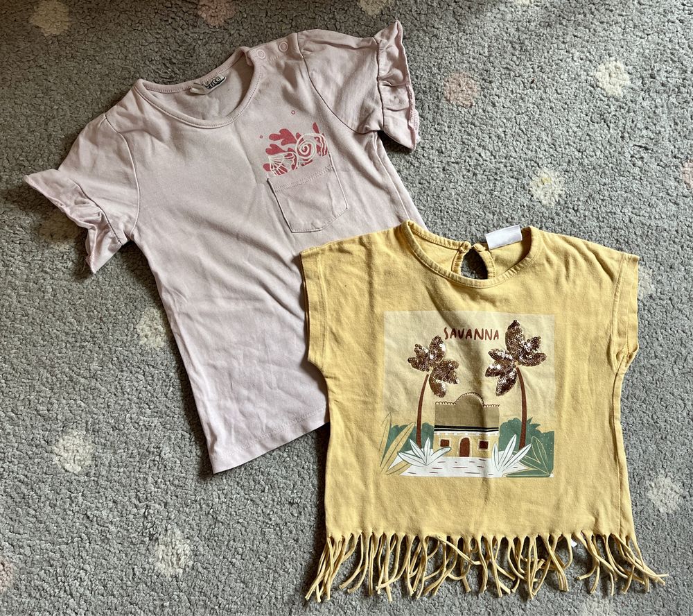 T-shirt y na lato, koszulka z krótkim rękawem, 2 sztuki, 86