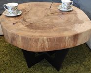 DUŻY Stolik kawowy JESION Żywica LOFT 77 cm