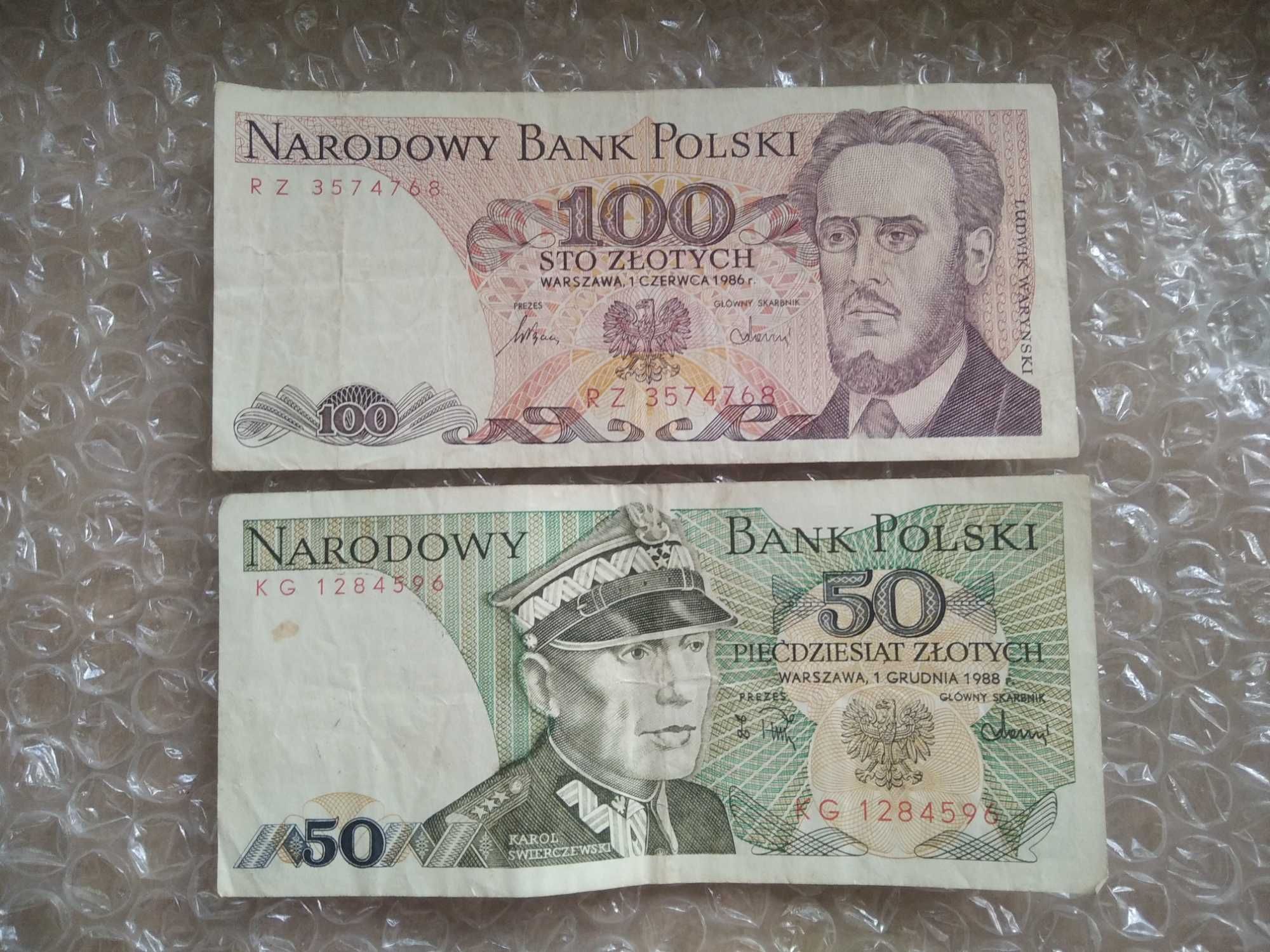 100 злотих 1986, 50 злотих 1988. Ціна за дві.