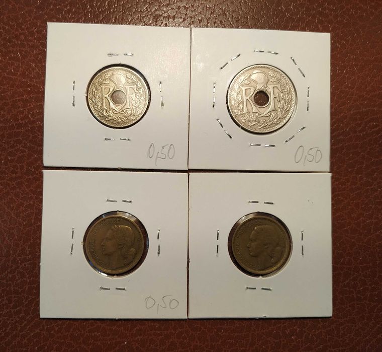 Lote de 4 moedas francesas