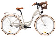 Rower miejski damski Goetze Style 28" 3b Alu-Piaskowy-Polirattanowy