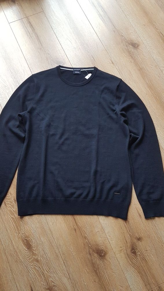 Joop! męski sweter merinos wełna M granatowy wool merino joop sweterek