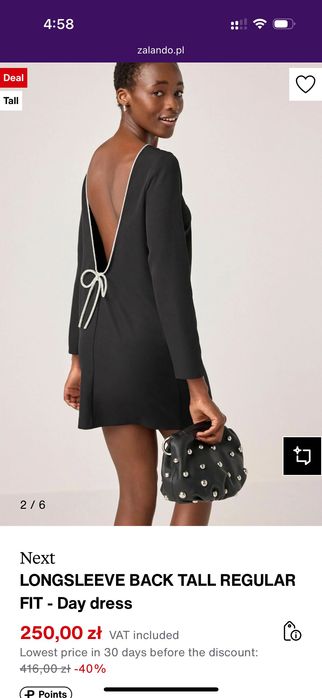 Czarna krótka wieczorowa sukienka xs