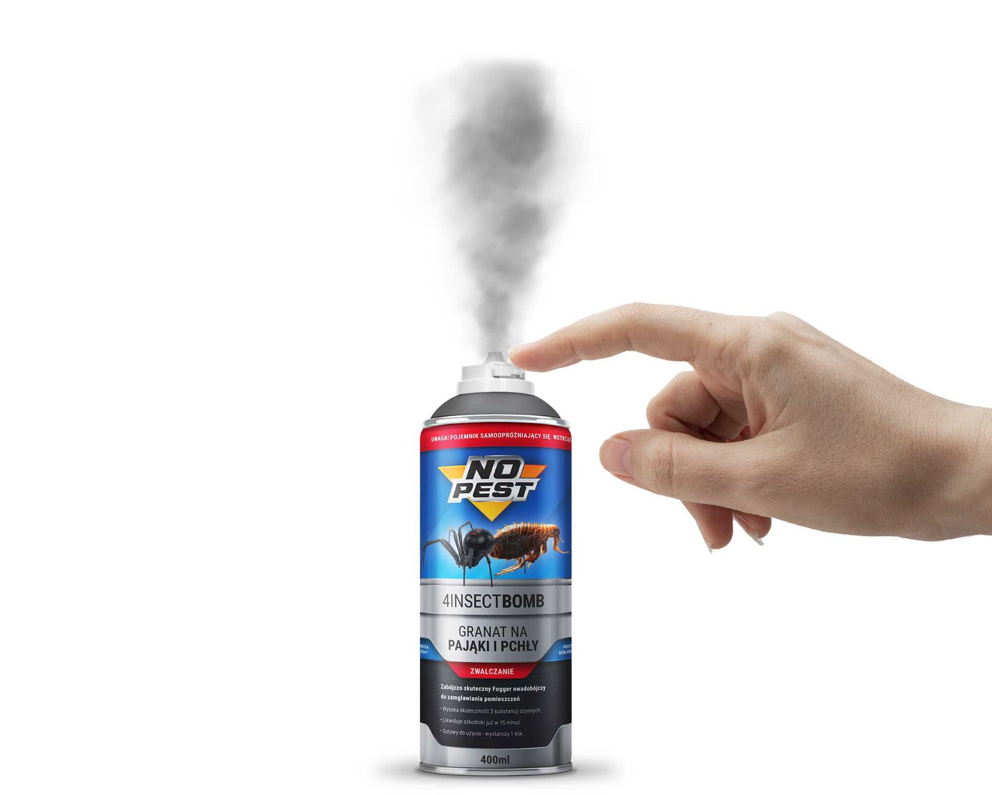 Preparat na pająki i pchły, bomba na owady, Fogger No Pest 400ml