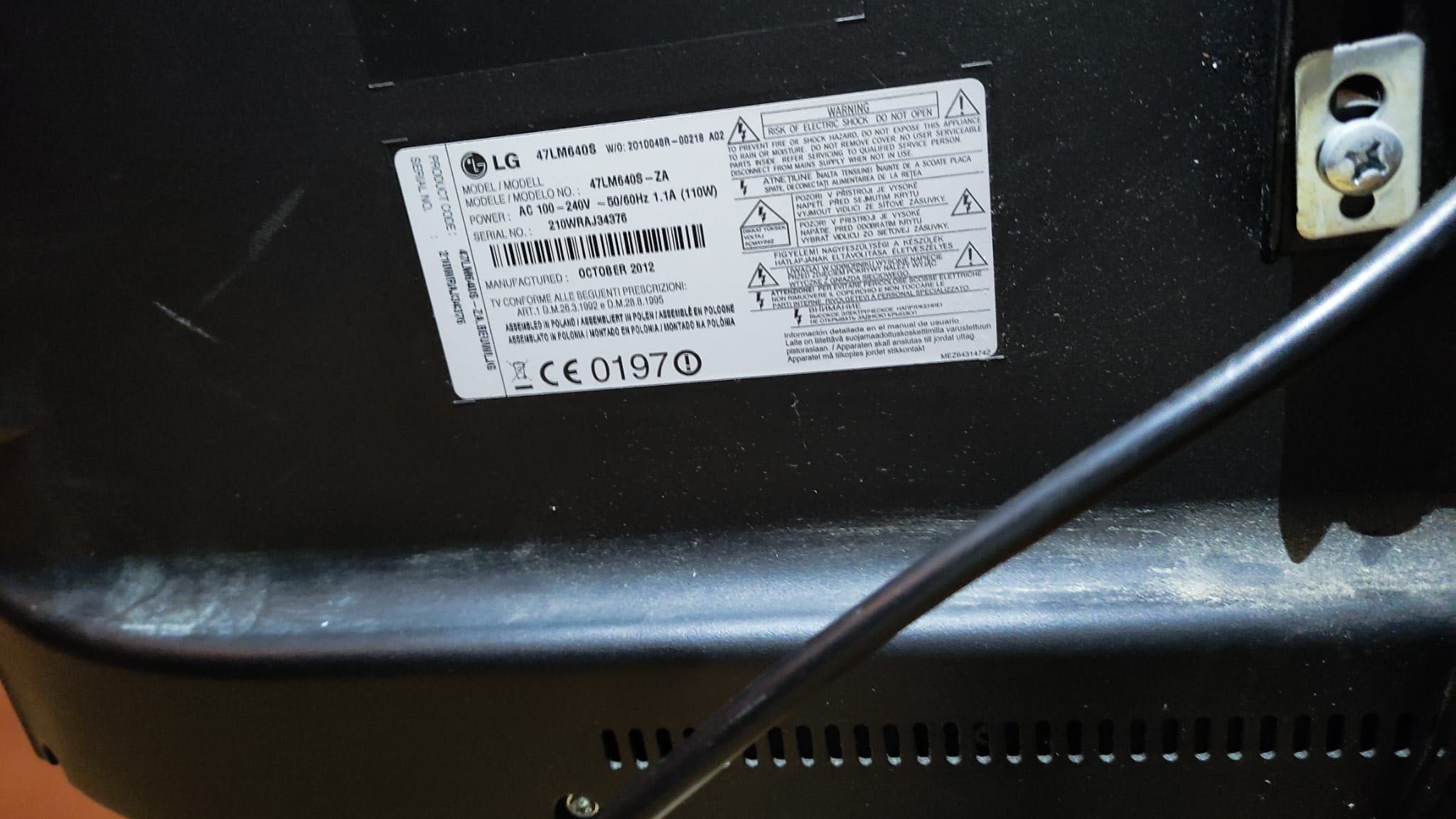 Televisão LG a funcionar