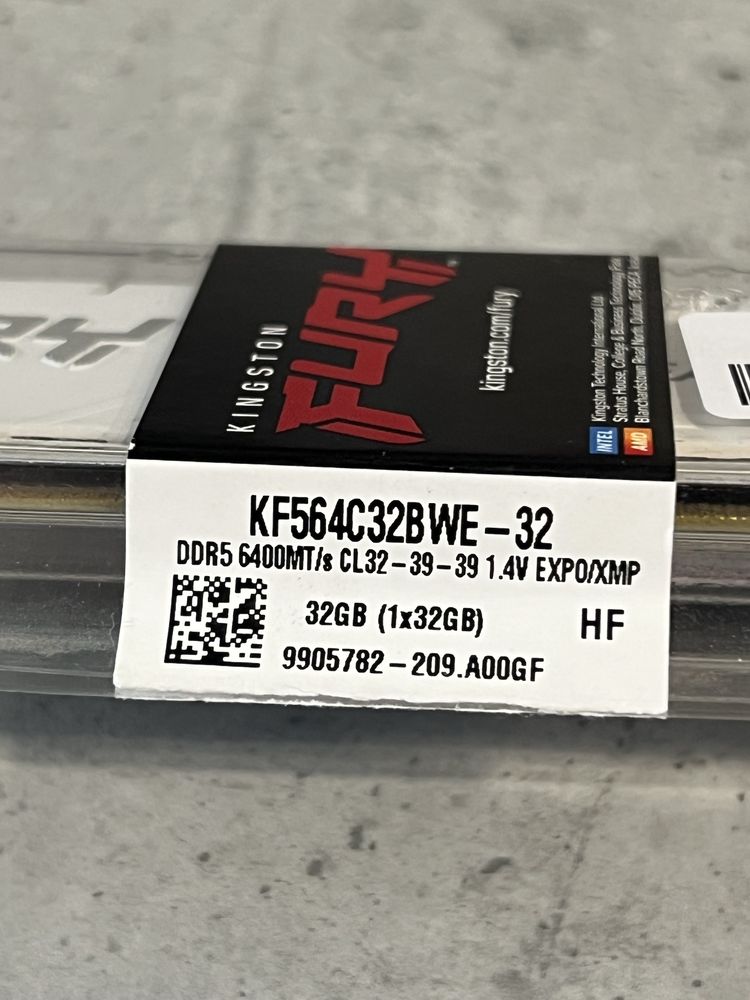 RAM Kingston Fury Beast DDR5 6400 32 GB White (KF564C32BWE-32) ОЗУ ОЗП