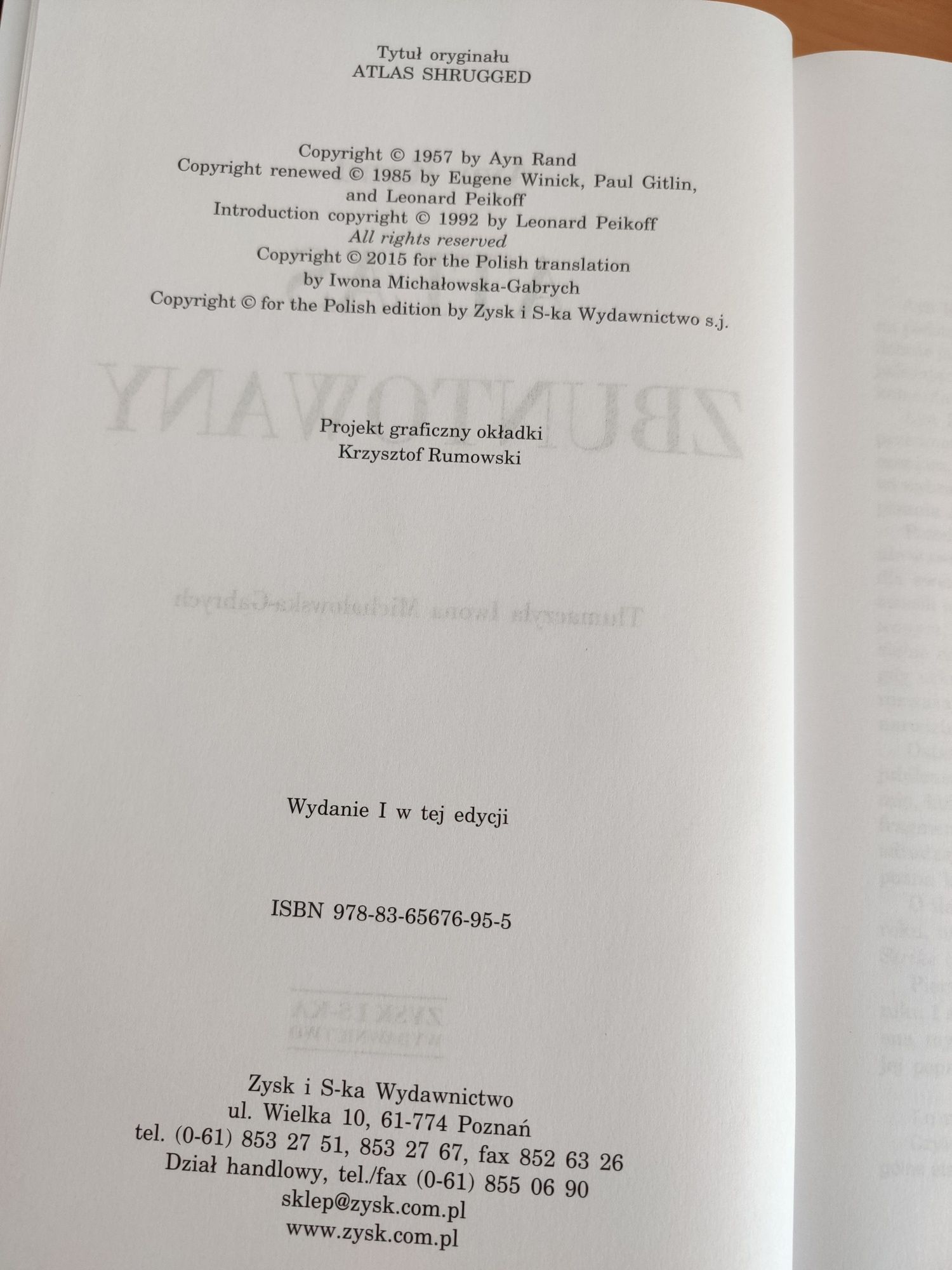 Atlas zbuntowany. Ayn Rand. 2015