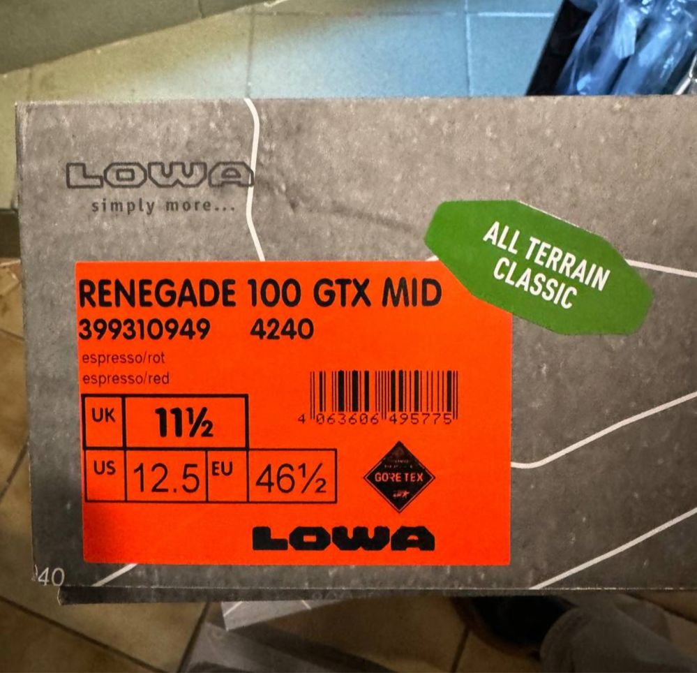 Lowa renegade 100 gtx mid gore tex vibram нові new оригінал черевики