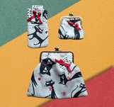 Conjunto de 2 porta-moedas / carteira e 1 bolsa para telemóvel