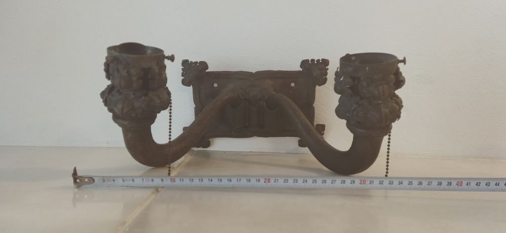 Candeeiro parede antigo latão