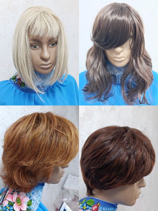 Перука парик блонд балаяж рудий чорний парики