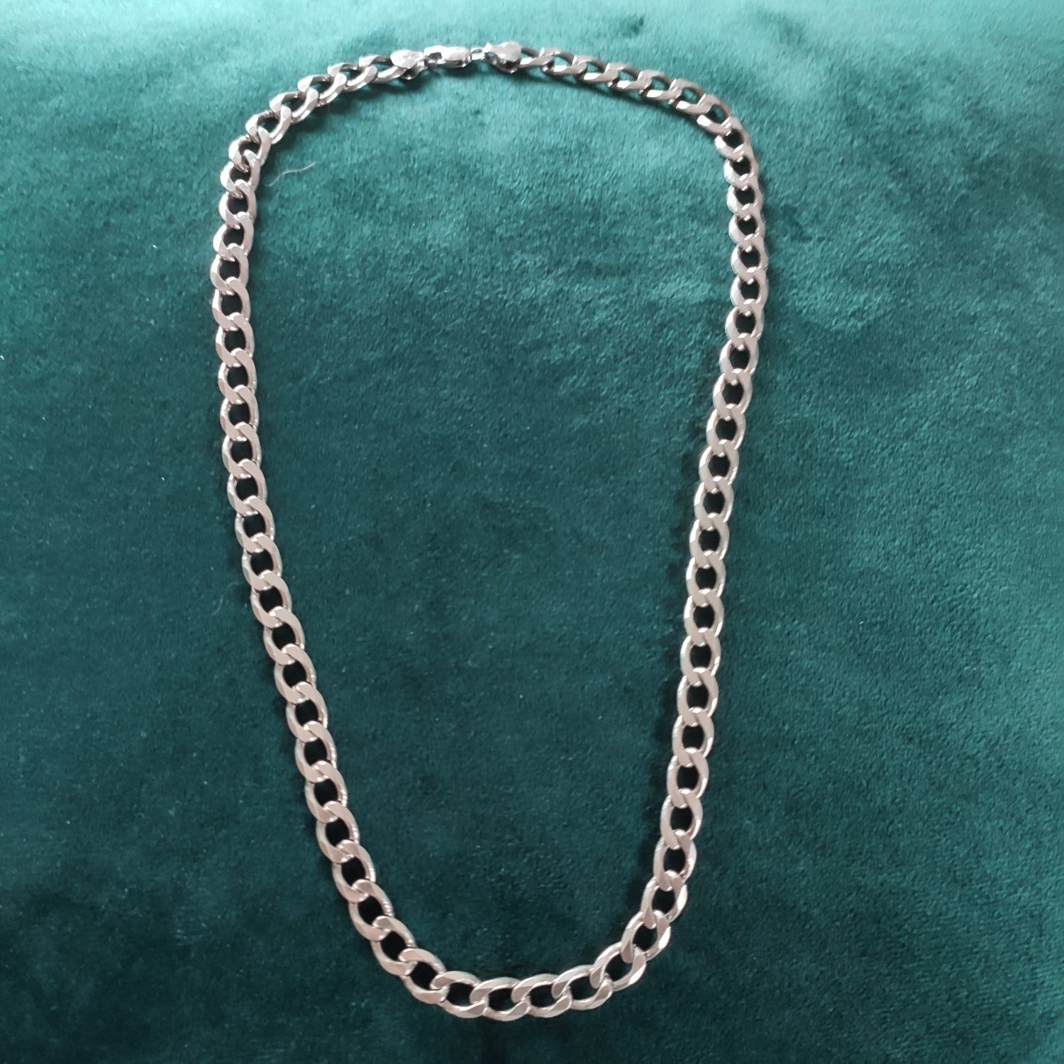 Łańcuszek srebrny pancerka diamentowana